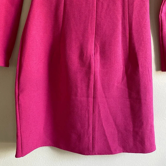 NWT H&M Hot Pink Gathered Scoop Neck Bodycon Mini Dress with Ruching Size XS - Picture 12 of 16